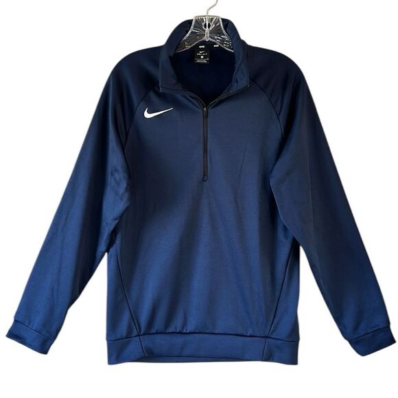 Nike Men's Navy Blue Dri-FIT 1/4 Zip Jacket - Picture 1 of 6